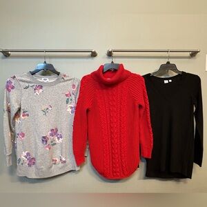 Maternity long sleeve tops pullover sweater sweatshirt bundle - size small